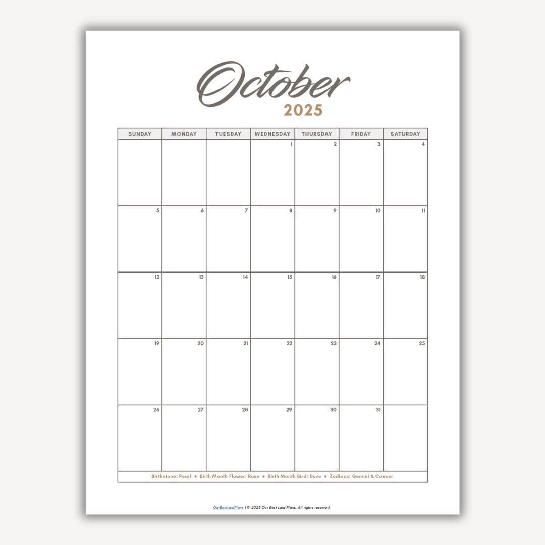 october-2025-calendar-printable-pdf-simple-calendar-2025-october-no-holidays-portrait-digital-download-etsy