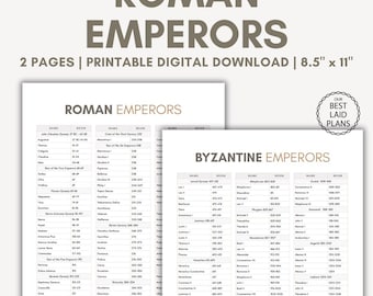 Roman Emperors List Printable Roman Emperors List Caesars Leaders Rulers of Rome in Chronological Order Succession Roman Emperors List
