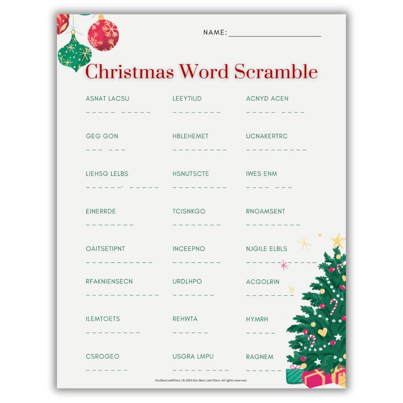 Christmas Word Scramble Printable - Il 794xN.5579068312 Gs66 