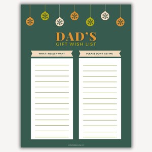 Väter Geschenke Wunschliste Druckbare Mamas Weihnachten Wunschliste Vorlage Weihnachtswunschliste Druckbare Digitaler Download Geschenke für Vater Weihnachten 2025