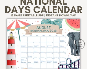 August Nationalkalender, Feiertage im August, Feiertage im August, Kalender der Feiertage und Nationalfeiertage 2026
