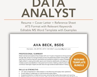 Data Analyst Resume Template | ATS-Friendly Microsoft Word Resume