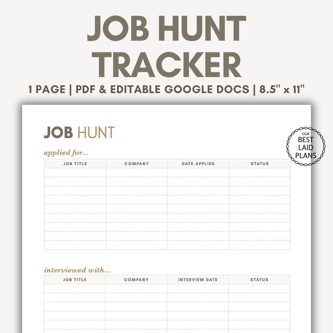 job-search-tracker-google-docs-editable-printable-first-job-planner-job-application-track-employment-tracker-job-hunt-checklist-job-search-etsy for Free Printable Job Search Log Job Search Tracker Google Docs Editable Printable First Job Planner Job Application Track Employment Tracker Job Hunt Checklist Job Search - Etsy for Free Printable Job Search Log