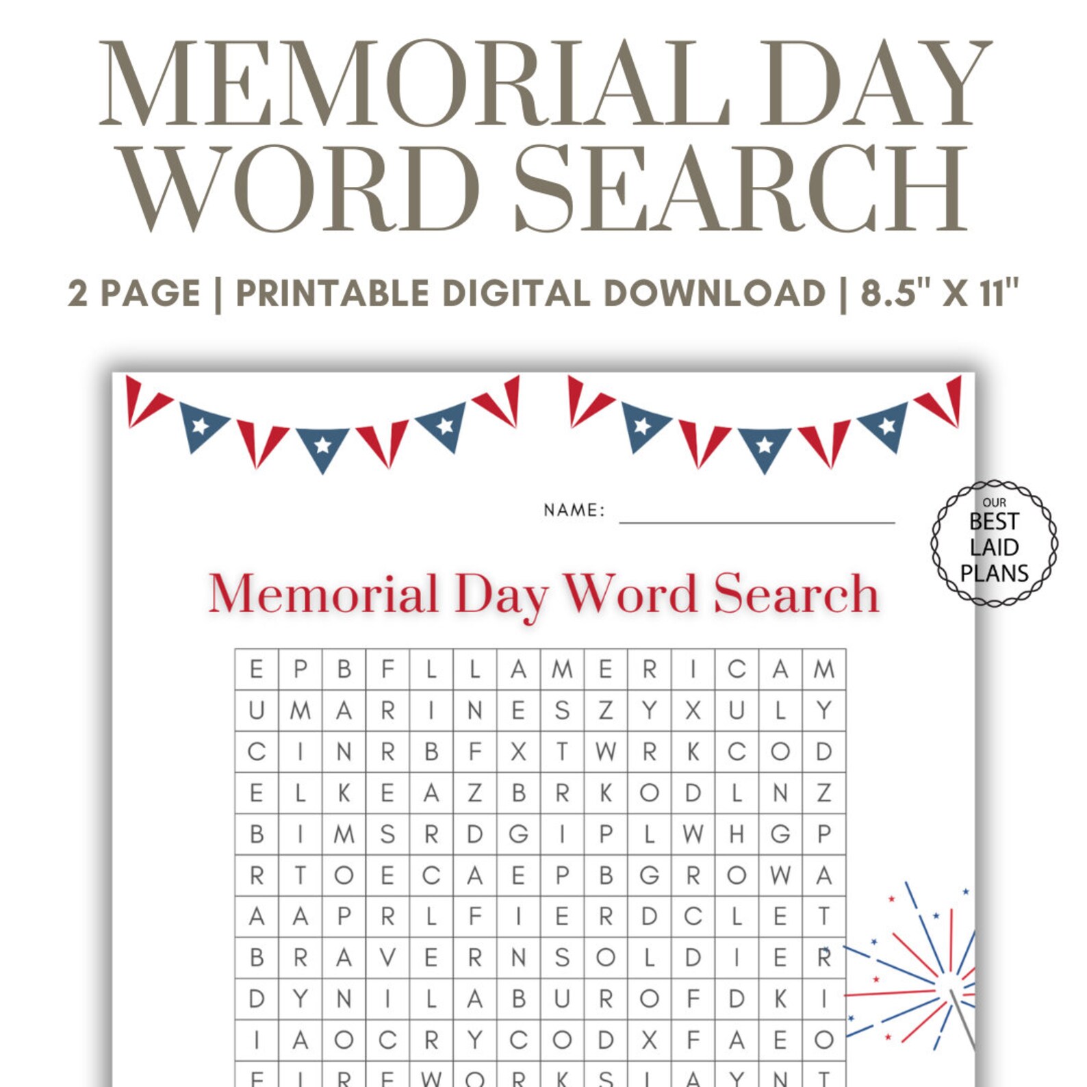 Memorial Day Word Search Printable PDF Memorial Day Word Search PDF Memorial Day Word Search Printable PDF Memorial Day Word Search PDF