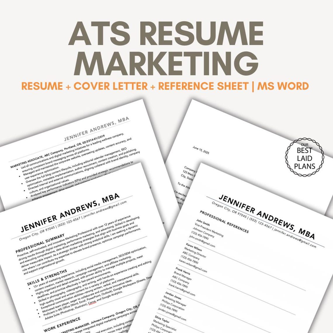 Resume Template Marketing Manager With Cover Letter + Example Resume ...