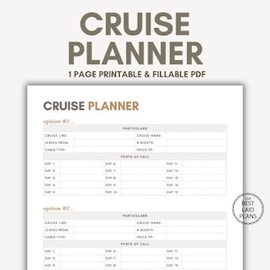 Cruise Planner Printable PDF Plan My Cruise Vacation Planner Cruise Planning Cruise Plan Cruise Vacation Planner Simple Planner Digital
