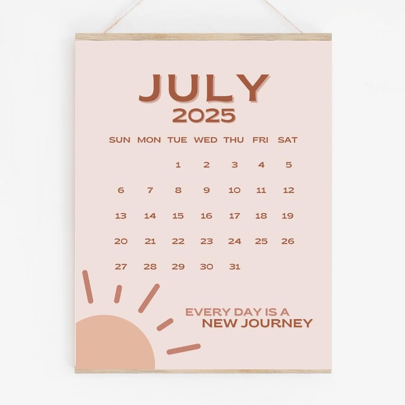 July 2025 Calendar Printable PDF July 2025 Calendar Page July 2025 Pink ...