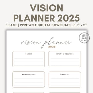 Vision Planner Printable, Vision Planner 2025, Vision Planner PDF, Vision Planner Dream Board, Vision Planner Goal Planner, Vision Planner
