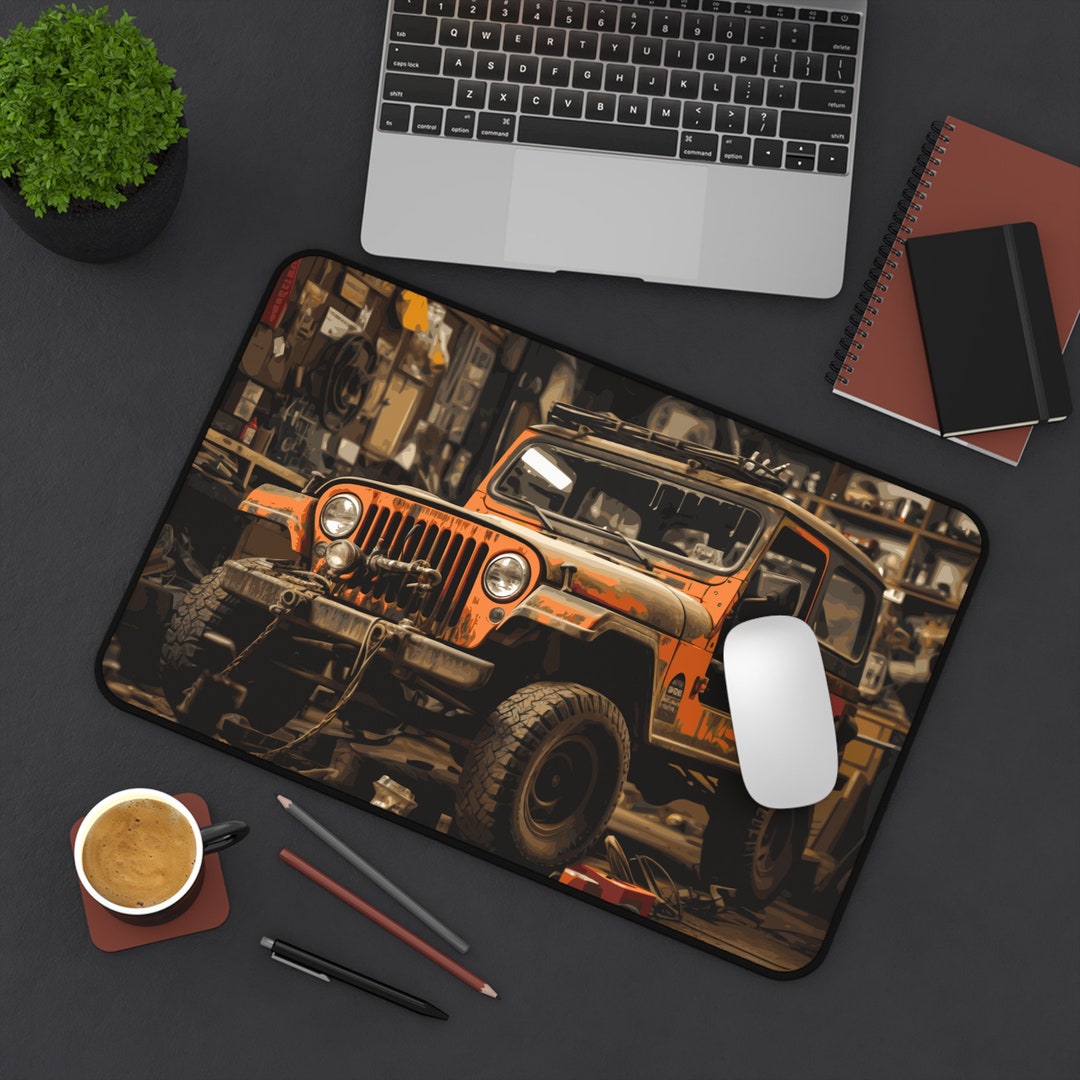 Jeep Wrangler Desk Mat Jeep Wrangler Gaming Mat, Old Jeep Wrangler Desk