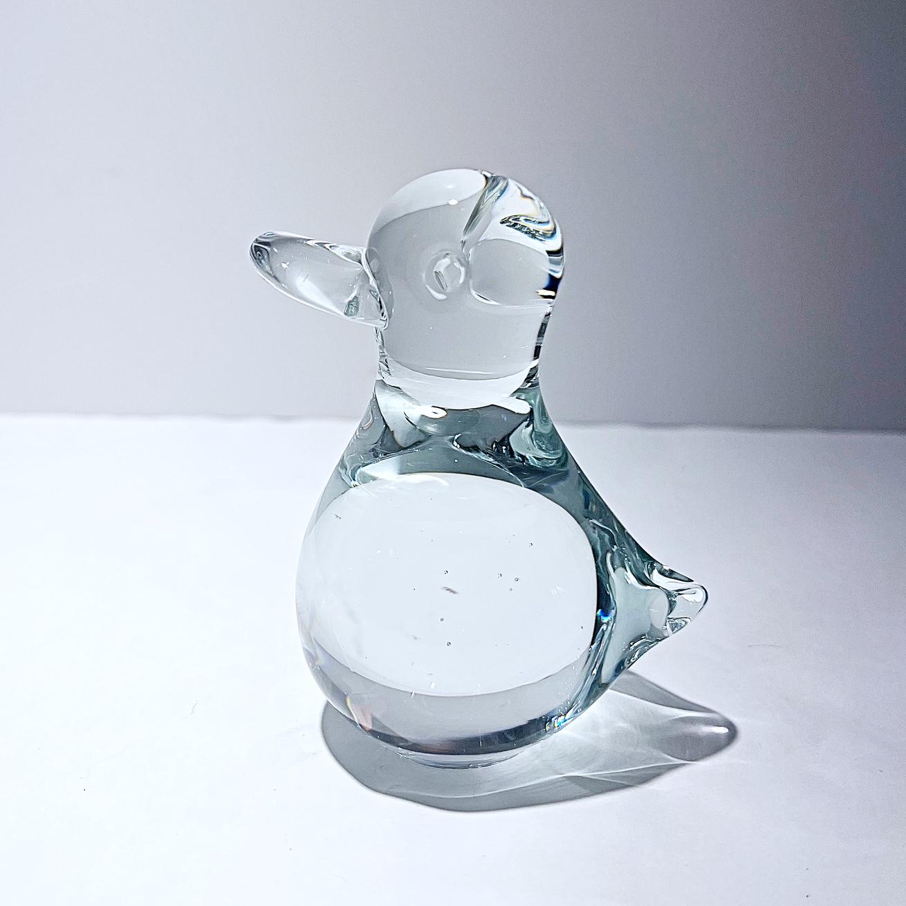 ヴィンテージの透明吹きガラス製アヒルの置物 - Etsy 日本