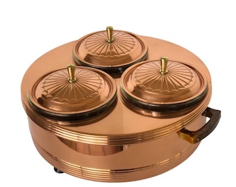 Podgrzewacz Forman Copper Triple Chafing z lat 60. XX wieku