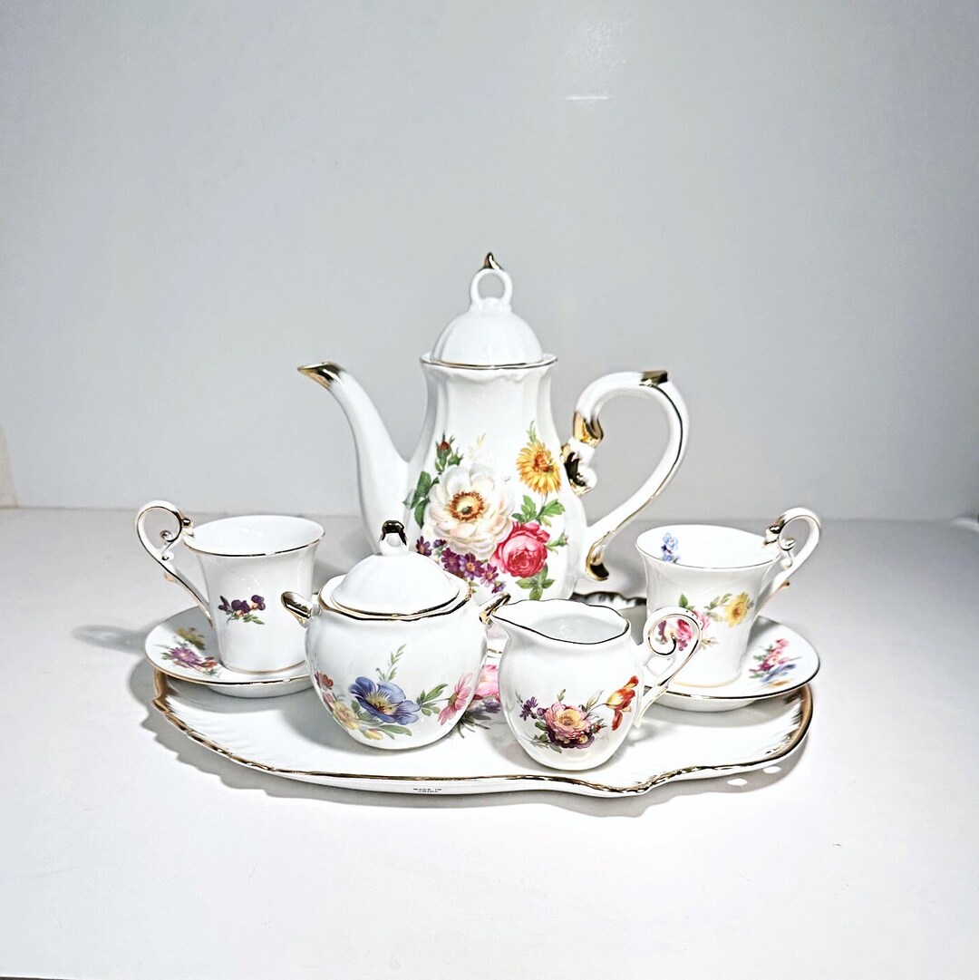 Vintage Porcelain Serving Tea Set 8 Piece Set in the Laura Etsy