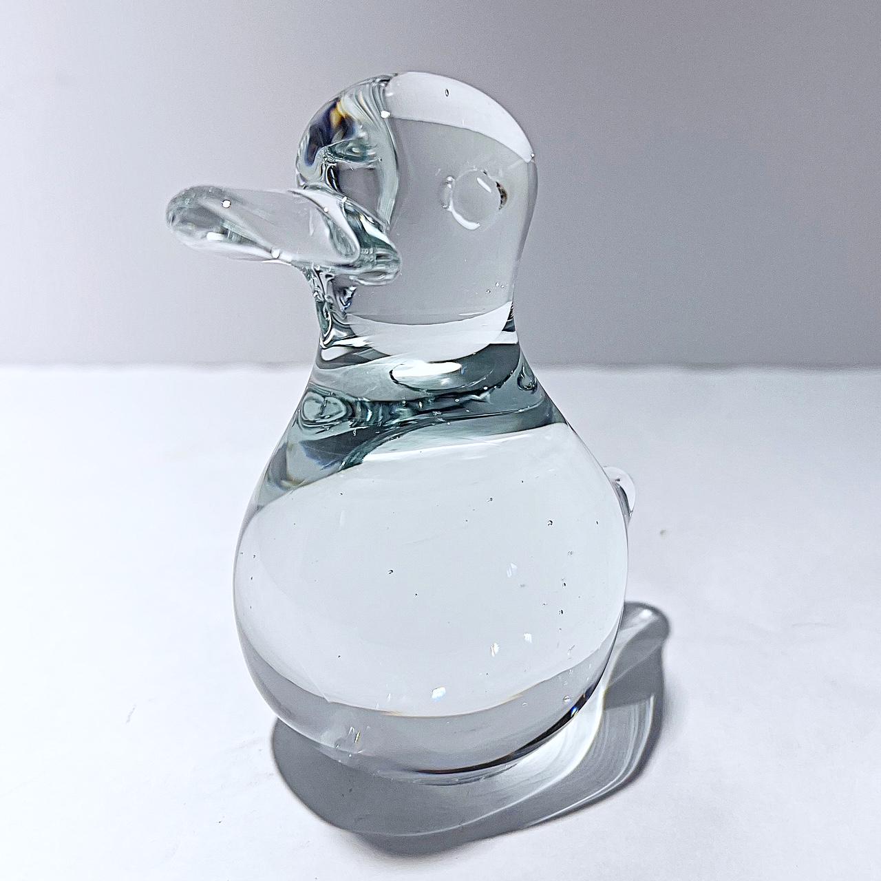 ヴィンテージの透明吹きガラス製アヒルの置物 - Etsy 日本