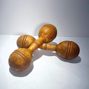 Antique Wooden Dumbbells