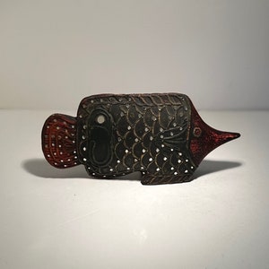 Vintage Indian Carved Wood Fish