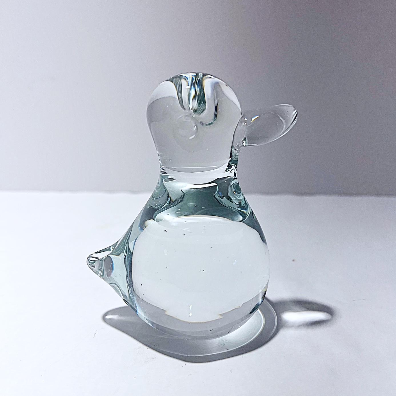 ヴィンテージの透明吹きガラス製アヒルの置物 - Etsy 日本