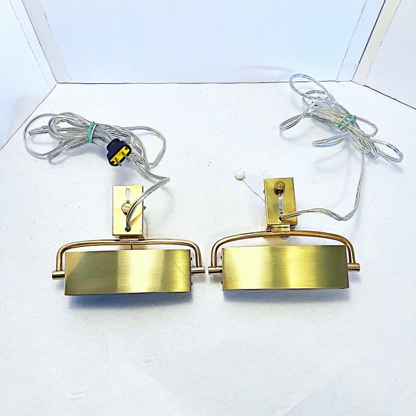 Pair of 1960’s Vintage Brass Bedside/ Bookcase Reading Lamps.