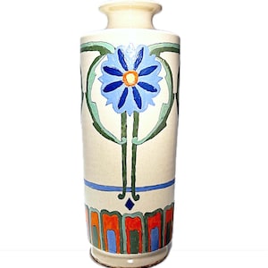 Art Nouveau Vase: Floral Ceramic, Charles Catteau Style, 1920s