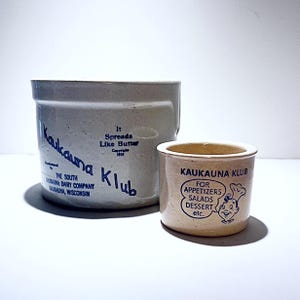 Pair of Kaukauna Klub Cheese Crocks