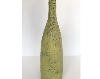 Vintage signierte Fat Lava Vase, 19 hoch