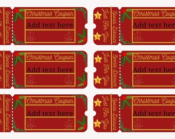 Coupon de Noël personnalisable, téléchargement numérique de Noël