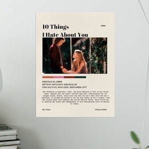 10 Things I Hate About You Movie Poster Digital Print Download