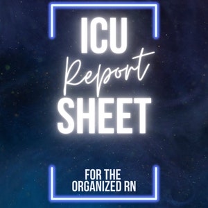 ICU Report Sheet Horizontal (Night) 8.5 x 11 inches