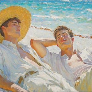 Retro Gay Art, Queer Art, Gay Queer Decor, Canvas Art, Gay Art, Elegant Canvas Art, LGBTQ Gifts, Two gay men Art, Romantic Gay Art, Queer