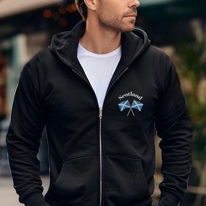 Scotland Hoodie, Scottish Gifts,  Zip Up Front Scottish Hoodie, Celtic Apparel, Scotland Hoodie, Scotland Sweatshirt, , Celtic Gifts