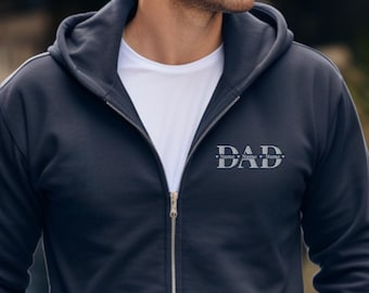 EMBROIDERED Personalized Dad Zip up Hoodie, Family Name Hoodie, Custom Hoodie, Joggers, Zip hoodie