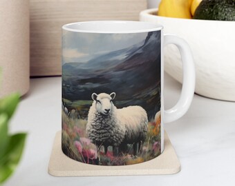 Scottish Sheep, Coffee Mug Scotland, Scottish Gifts, Highlands of Scotland, Celtic Heritage, Keltic Heritage, Celtic Gifts, Keltic Gift