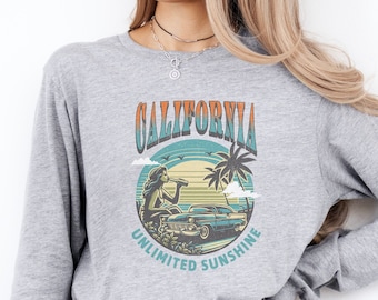 California Long Sleeved T-Shirt, West Cost Tee, California Tee, California Tshirt, Cali Girl Shirt, Trendy California Shirt,California State