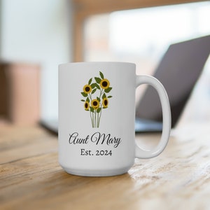 Custom Aunt Mug, New Aunt Mug Est 2024, Bae Mug, Pregnancy Announcement Cup, Camp Mug Soon To Be Auntie Gift, Custom Name Future Aunt Glass