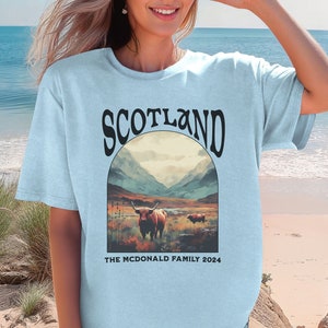 Personalized Scottish Shirt, Scottish traveler, Highlands Crewneck, Scotland Shirt, Gift for Scotland Lover, Scottish Pride, Shirt Vacation