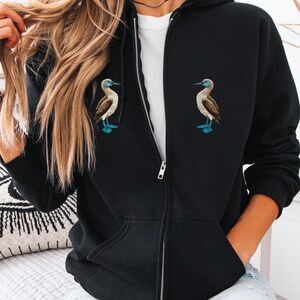Couple of boobys Zip Up Hoodie, blue footed booby, funny pun, for the girl that has a good sense of humor, bird wildlife, science bird gift