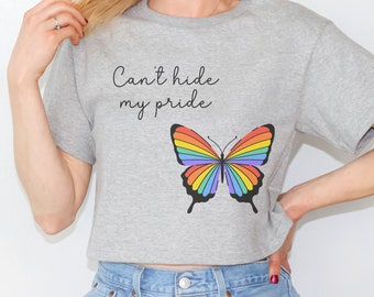 Cropped T-Shirt, Pride Shirt, LGBTQ Gifts, Gay Pride Cropped Top, Queer Pride Crop Tee, Queer gifts, LGBTQ Clothing, Pride Shirt cropped