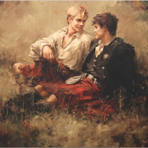 Queer Art Retro Vibe, Gay Scottish art, Queer Art Canvas Gallery Wraps, Gay Art, Elegant Queer Canvas Art LGBTQ Gifts Wall Art gay LGBTQ Art