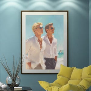 Queer Art Retro Vibe, Gay Muscle Art, Canvas Gallery Wraps, Gay Art, Elegant Queer Canvas Art LGBTQ Gifts, Wall Art gay, LGBTQ Art, Gay Art