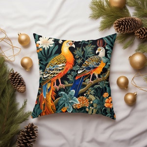 Peacock Cushion Decorative Pillow Printed Peacock Pillow Peacock Pillow Throw Pillow Bird Pillow Meditation Pillow Peacock Cushion