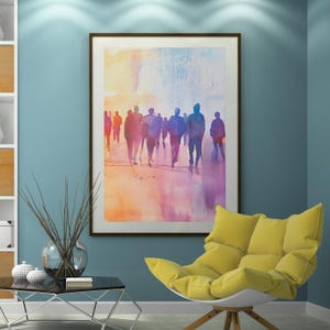 Abstract painting print, Resist, Neutral colors large minimalist abstract art, Modern textured pastel multicolor, Trendy aesthetic wall art