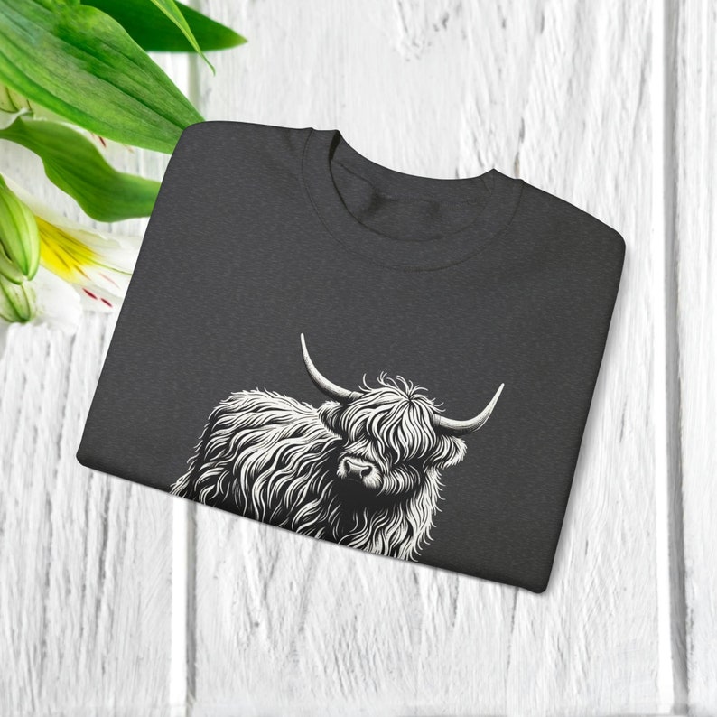 Sudadera de vaca de las tierras altas, regalos escoceses, camisas escocesas, vacas de las tierras altas, coos de las tierras altas, vaca escocesa, camisa de vaca escocesa, camisa de vaca imagen 9
