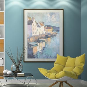 Portree Watercolor Painting, Scottish Gifts, Cityscape Wall Art, Edinburgh Poster, Scotland Print, European City, Retro Wall Art, Scottish