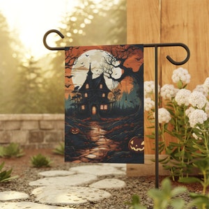 Halloween Garden & House Banner Yard Flaf Decoration for Yard Halloween Decoration to Beautify the Yard Decorate for Halloween Spooky Banner