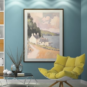 Portree Watercolor Painting, Scottish Gifts, Cityscape Wall Art, Edinburgh Poster, Scotland Print, European City, Retro Wall Art, Scottish