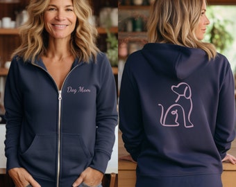 Dog Mom Hoodie, Dog Mom Zipper Hoodie, Dog Lover Gift, Dog Lover Hoodie, Hoodie for Dog Lovers, Pet Lovers, Dog Owner Gift Hoodie, Dogs
