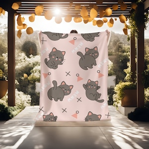 Cat Blanket Quirky Cat Throw lightweight Cat Blanket Gift Idea Cat Lovers Soft Cozy snuggle Throw Blankets Cat Mom Cat Dad Pet Lover Gift