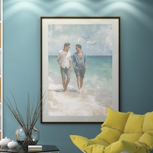 Queer Art Retro Vibe, Gay Muscle Art, Canvas Gallery Wraps, Gay Art, Elegant Queer Canvas Art LGBTQ Gifts, Wall Art gay, LGBTQ Art, Gay Art