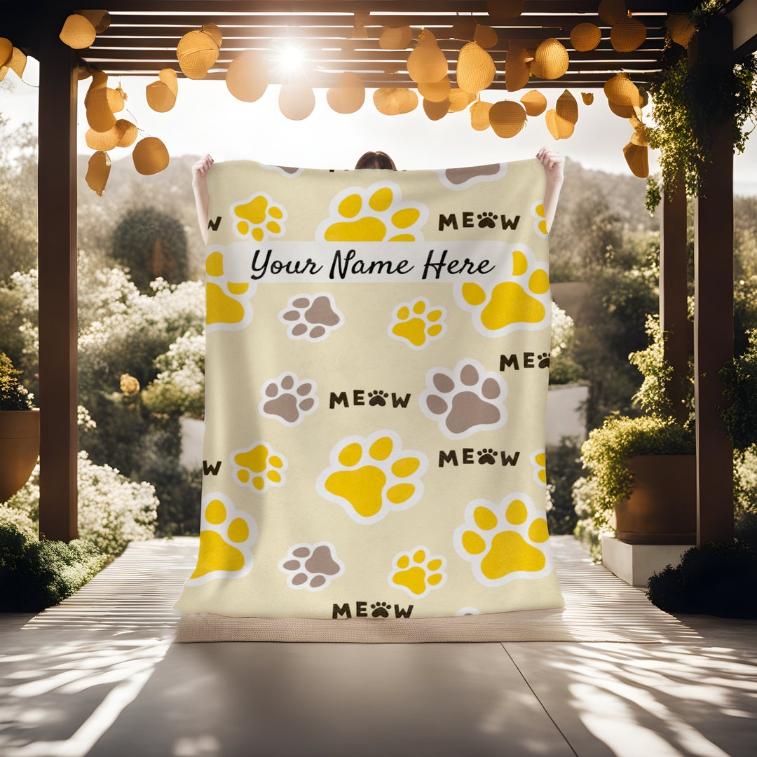 Personalized Cat Lightweight Blanket New Baby Throw Custom Cat Blanket Gift Idea for Cat Lovers