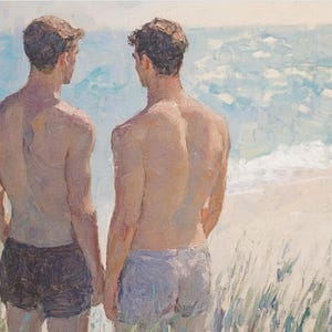 Queer Art Retro Vibe, Gay Art Vintage Style, Canvas Gallery Wraps, Gay Art, Elegant Canvas Art LGBTQ Gifts, Wall Art gay, LGBTQ Art, Gay Art