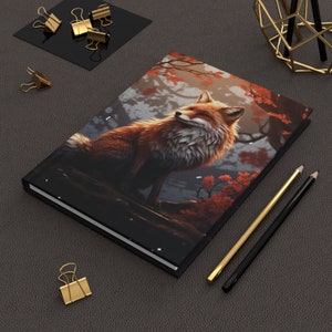 Hardcover Journal Foxcore Noteback, Foxcore, Fairycore, Fairycore Notebook, Goblincore, Goblincore Notebook, Fox notebook, Fox diary notepad